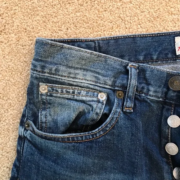 Fossil Denim Blue Jeans Women Size 2 Waist 25 True Boyfriend Button Fly Low Rise - Picture 10 of 12